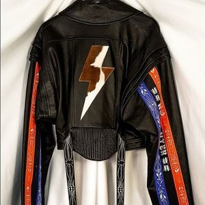 Neith Nyer Crop Leather Moto Jacket